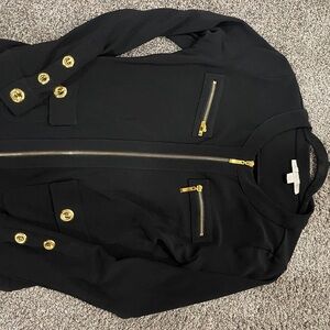 Boston Proper Black Jacket with Gold Accents